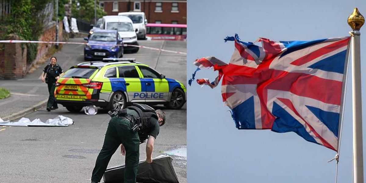 Sudanese suspect tries to behead UK citizen, but police urge public not to share photos.