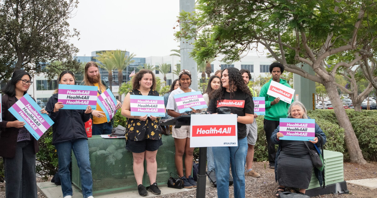 Supporters gather in San Diego to oppose suggested cuts to Medi-Cal.