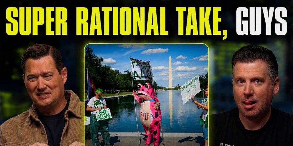 Supporters of algae come together to protect the slime in Trump’s Reflecting Pool after vandals reportedly damage the lining.