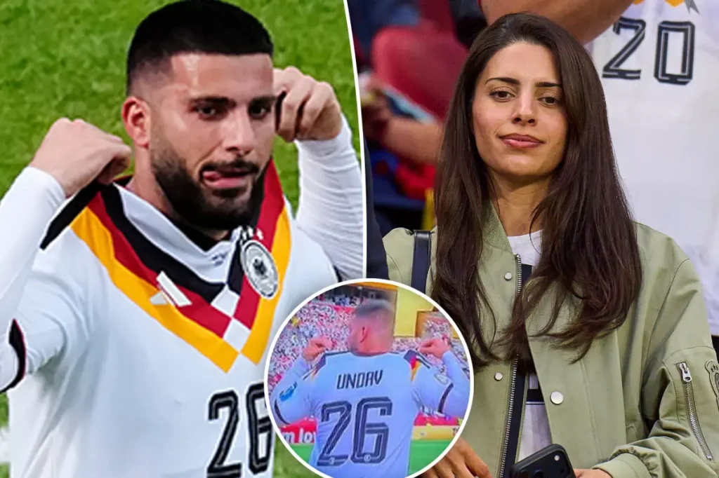 Tanja, Deniz Undav's wife, enjoys the World Cup match between Germany and Ivory Coast.