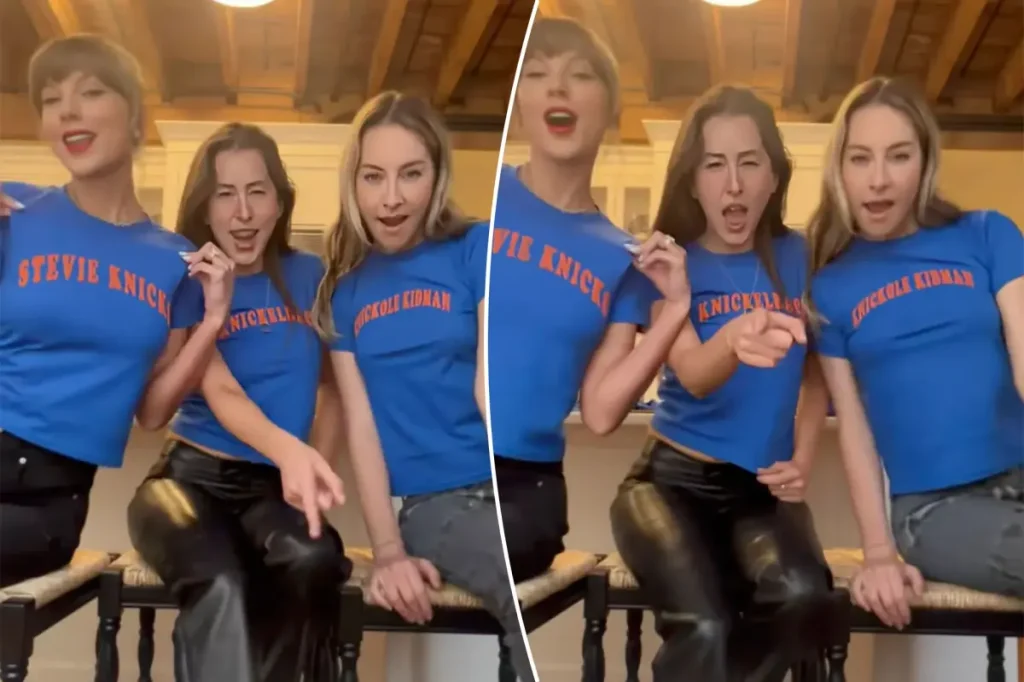Taylor Swift and the Haim sisters continued the celebration after the Knicks' remarkable victory