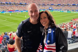 Team USA loses 2-1 after Kamala Harris' husband shares a photo of the former vice president at the World Cup match