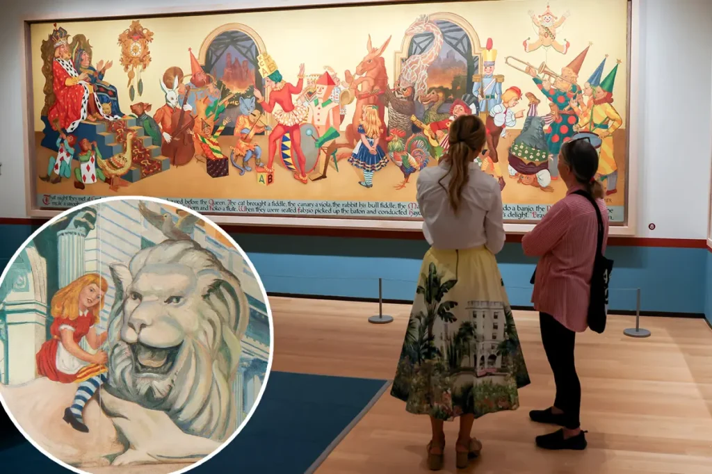 The ‘Alice in Wonderland’ mural from a hospital in NYC is now on public view.