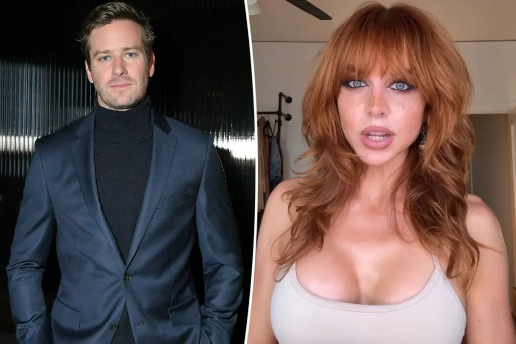 The identity of Armie Hammer's unknown redhead has been disclosed.