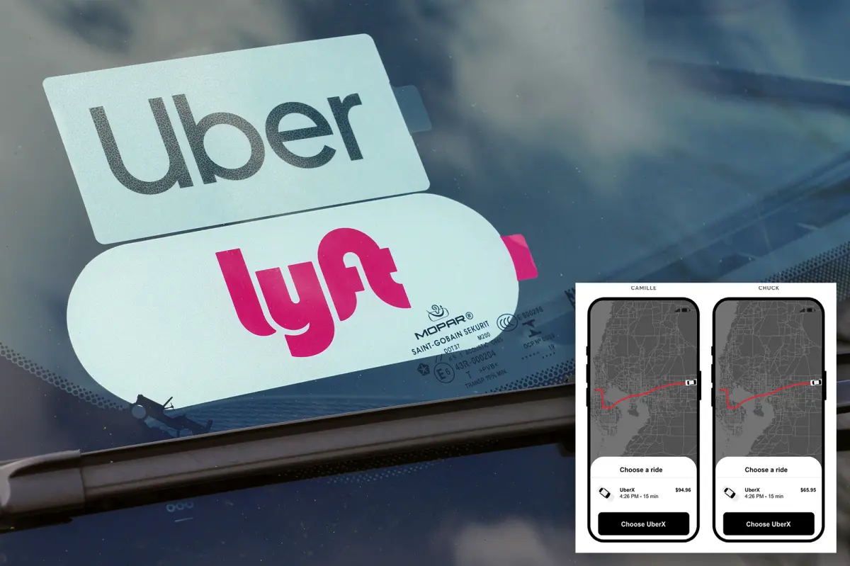 Uber and Lyft provide nearly the same rides at very different prices, misleading customers with artificial discounts through AI pricing: surprising investigation