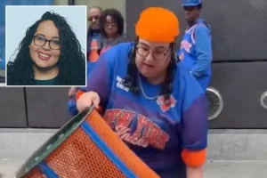 Woman who dumped Knicks trash can on the street and then took it has been dismissed from JPMorgan Chase, where she worked as a DEI executive