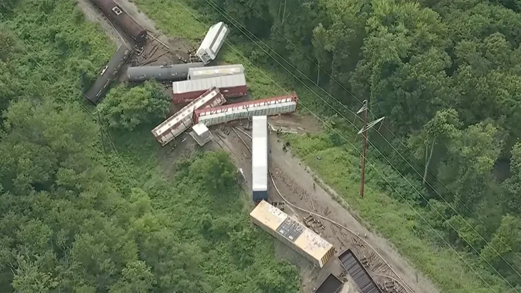 Authorities remove evacuation orders following freight train derailment in Pennsylvania