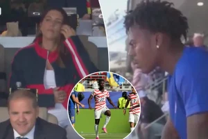 Caitlin Clark and Alex Morgan enjoy the USMNT's Round of 32 World Cup victory.