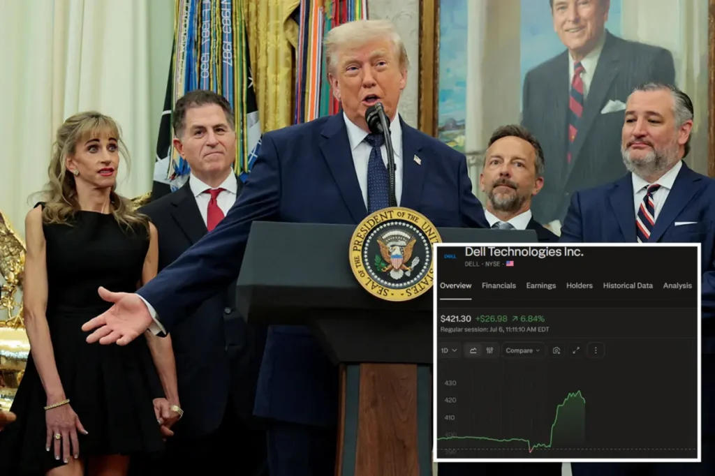 Dell shares rise after Trump advises Americans to purchase a Dell computer.
