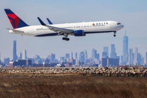 Delta aircraft experienced a loud noise after being hit by fireworks during its landing in Chicago.