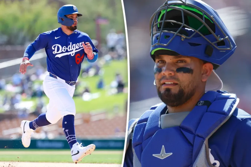 Dodgers catcher Eliezer Alfonzo plays in his first MLB game during a crisis in Venezuela