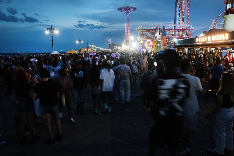 Eight injured, including four children, after masked shooter opens fire at Coney Island Fourth of July family barbecue.