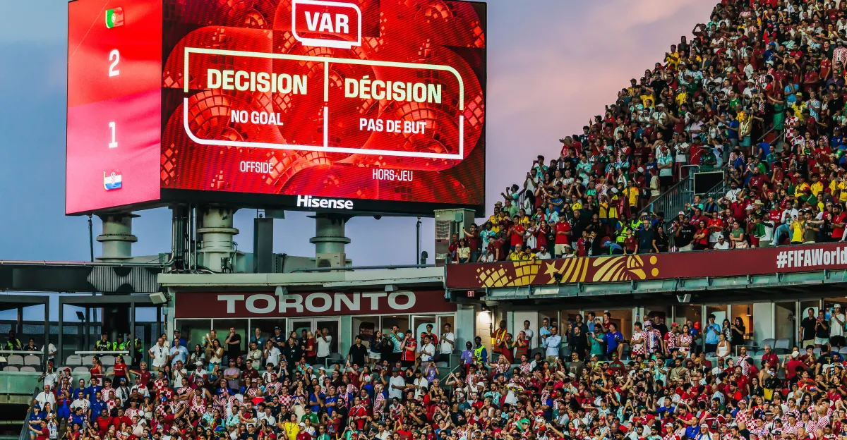 Explanation of the World Cup offside rule and how VAR is used