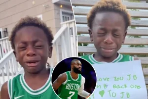 Jaylen Brown reassures tearful 6-year-old superfan following trade