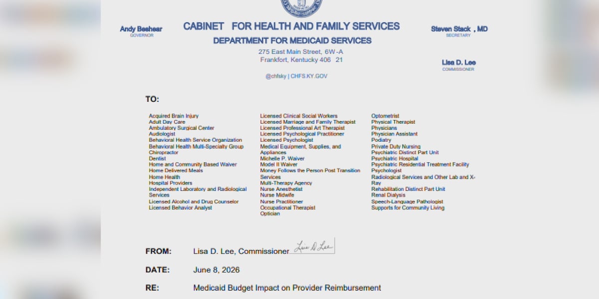 Kentucky Medicaid providers will experience a 4% reduction in reimbursements starting August 1.