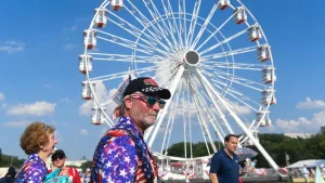 Large American State Fair attracts visitors for Fourth of July celebrations of patriotism