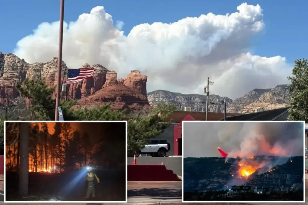Large wildfire in Arizona burns renowned Sedona canyon area