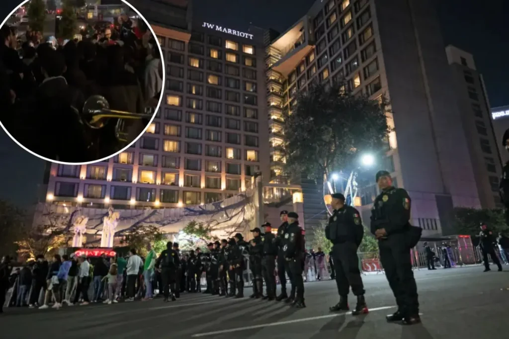 Mexican fans cause commotion outside England's hotel before World Cup match