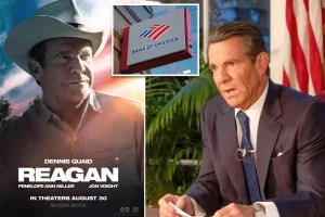 Movie producer of 'Reagan' says the company lost banking services while making the biopic of the Republican figure.