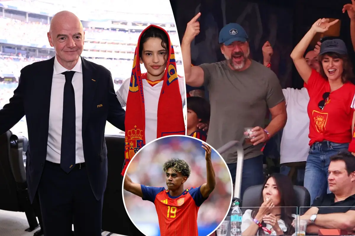 Penelope Cruz and Javier Bardem witness Spain defeat Austria in the World Cup