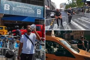 Road closures for Taylor Swift's wedding increase difficulties for commuters facing extreme heat.