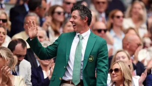 Rory McIlroy wears Masters green jacket at Wimbledon to see Sinner