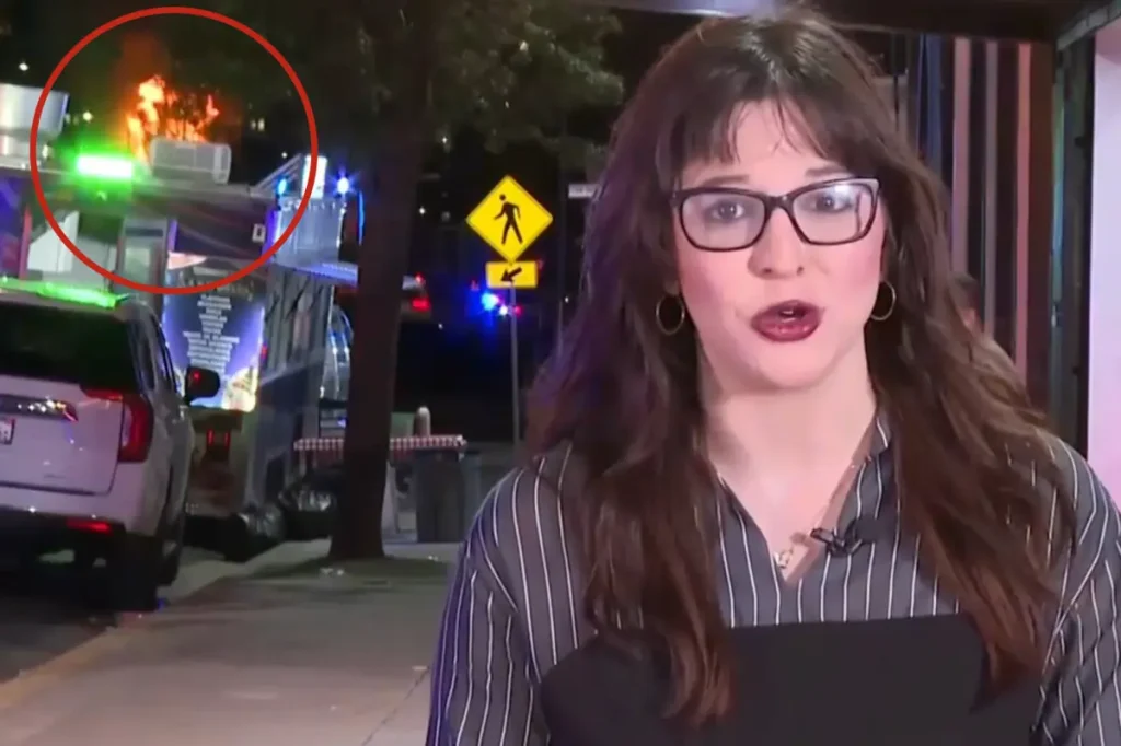 Scary incident as large fire erupts at school during live TV broadcast of World Cup celebration