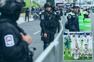 Security in place for England's hotel in Mexico ahead of the match