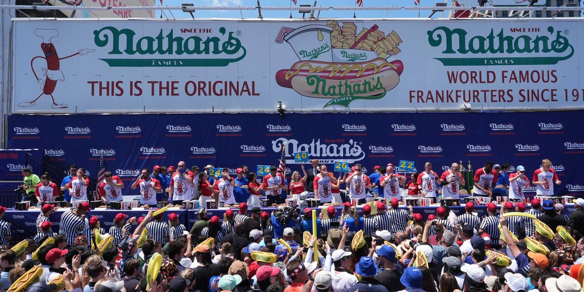 The story behind Nathan's hot-dog eating contest is a fabricated publicity stunt.