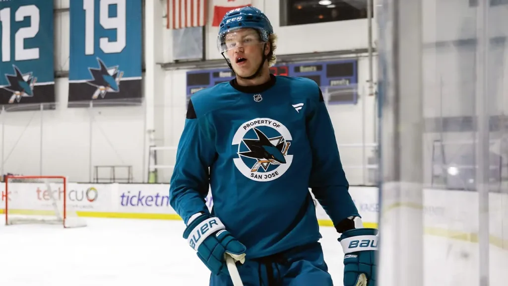 The tallest player ever picked in the NHL amazed everyone during his first game with the San Jose Sharks.