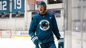 The tallest player ever picked in the NHL amazed everyone during his first game with the San Jose Sharks.