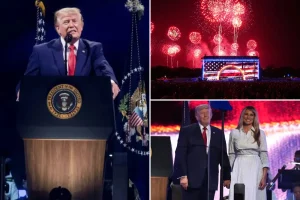 Trump praises the US as the "light and glory" of the world on Independence Day, denouncing the "cancer" of communism.