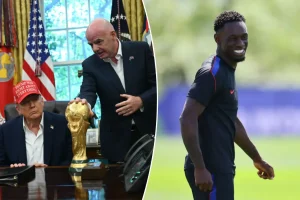 Trump reached out to FIFA president regarding Folarin Balogun's red card suspension appeal.