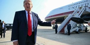 Trump showcases new Air Force One following its first flight.