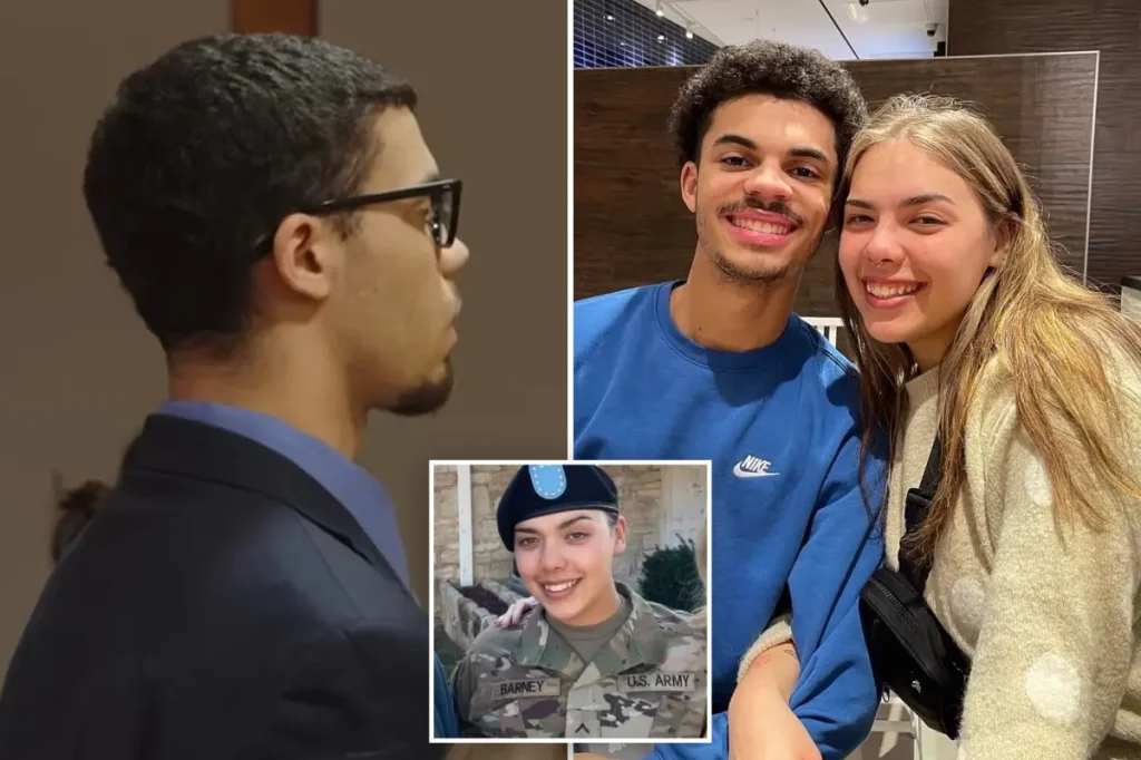 US Army soldier Zarrius Hildabrand shows no emotion as he is found guilty of murdering his wife and concealing her death.
