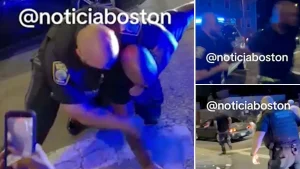 Video captures Boston police officer isolated amid chaotic street takeover