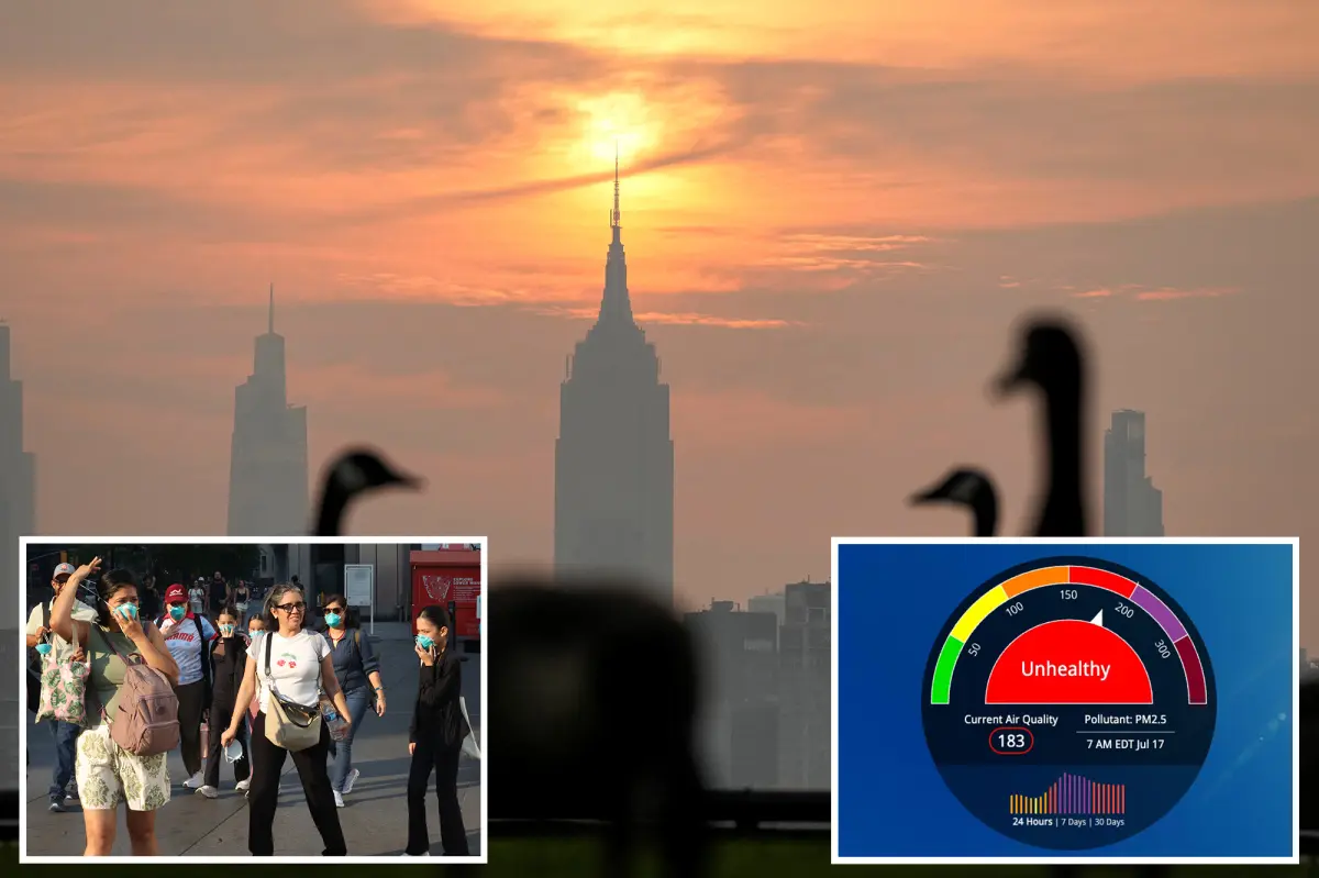 Air quality in NYC is 'unhealthy' due to Canadian wildfires, but there is hope for the World Cup final at MetLife.