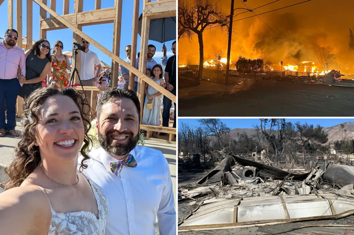 Altadena couple ties the knot on land where their home was lost in the Eaton Fire