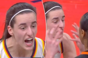 Angry Caitlin Clark confronts referee over missed foul call