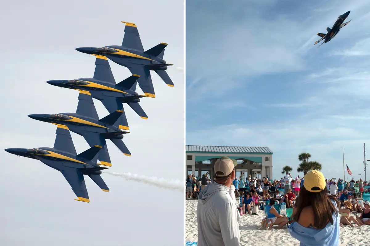 Annual US Navy flyover creates disruption at Pensacola Beach in Florida