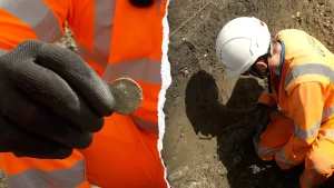 Archaeologists find rare coin of Roman Emperor Carausius on the East West Rail project