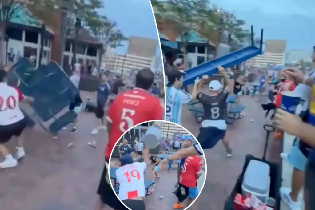 Argentina World Cup supporters clash as furniture is thrown