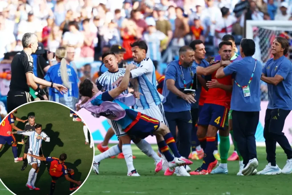 Argentinian star throws punches in fight after World Cup final whistle