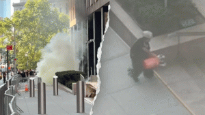 Army veteran Andrew Arrabaca faces charges for fire at a federal building in New York City.