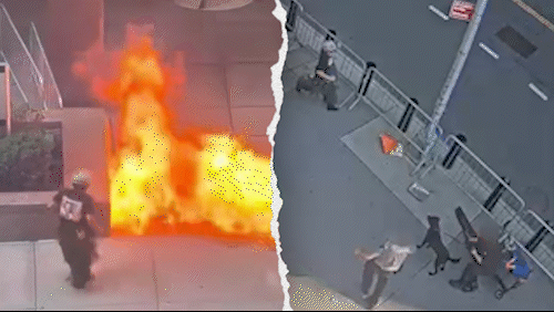 Arson suspect at 26 Federal Plaza set off fireworks and spilled gasoline.