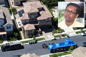 Authorities arrive at the home of Irvine teenager accused of reckless science experiments