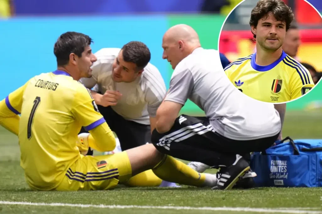 Belgian goalkeeper injured while backup falters in difficult defeat