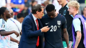 Belgium coach appreciates Folarin Balogun's thoughtful reaction following red card incident: 'I truly admired that'