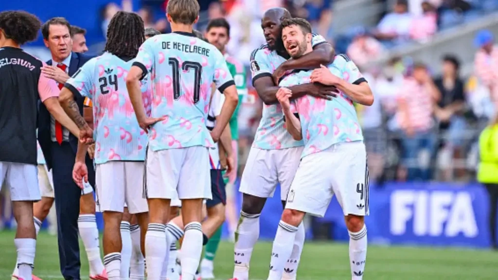 Belgium humbles Team USA before celebrating with Trump's signature dance after scoring their fourth goal.