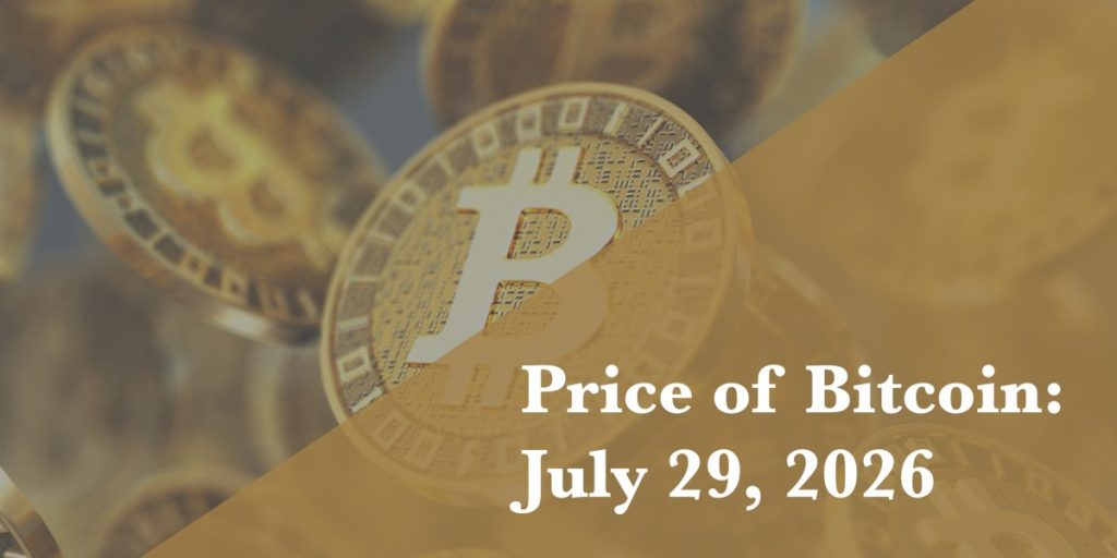 Bitcoin price update for July 29, 2026